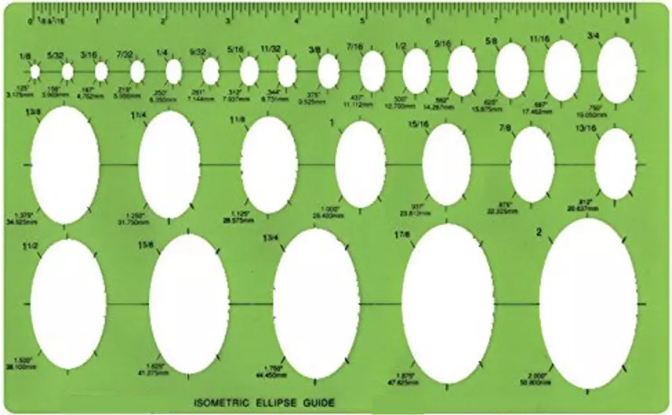 Isometric 27 Ellipse Guide Template GoldStar Tool